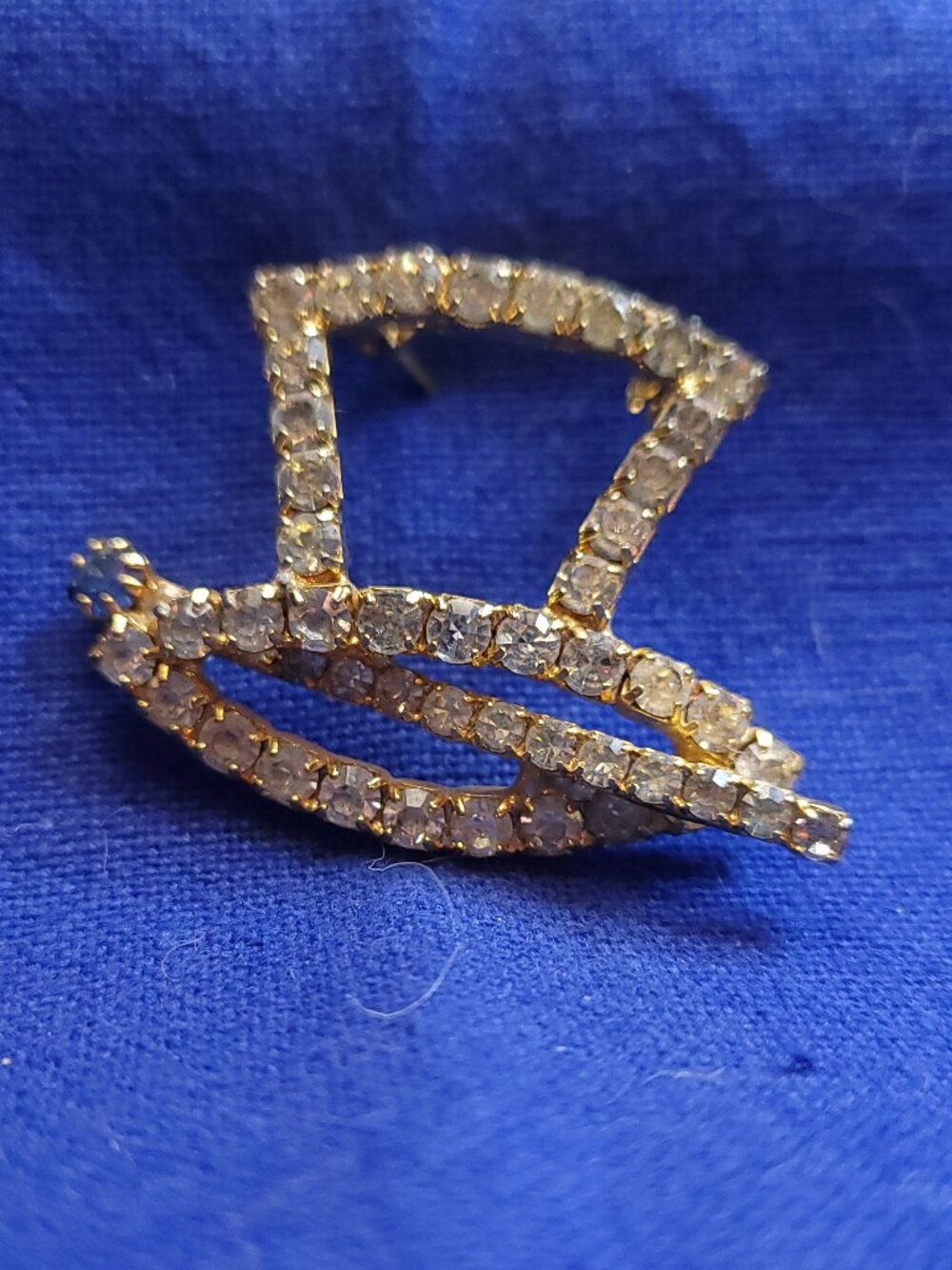 Vintage Top Hat Rhinestone Brooch